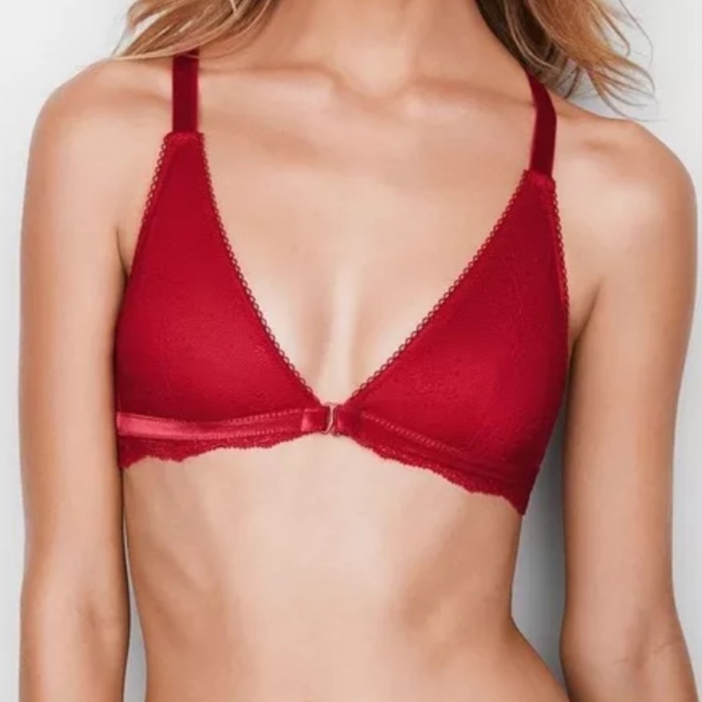 Victoria’s Secret Front Close Red Lace Bralette Women’s Bra L